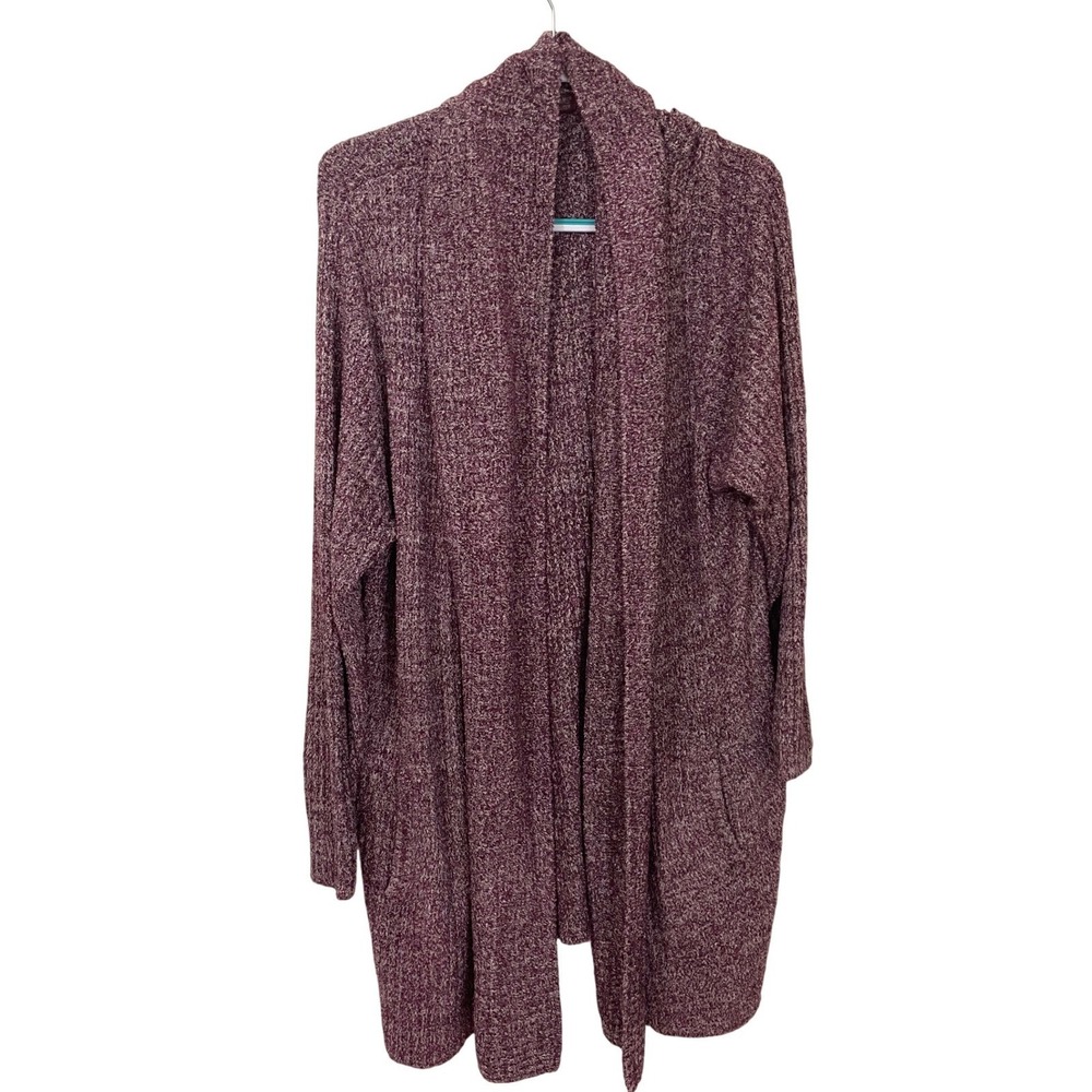 Barefoot Dreams Size 3X CozyChic Lite Montecito Longline Cardigan Plum Purple